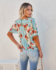 For The Girls Floral Short Sleeve Blouse Ins Street