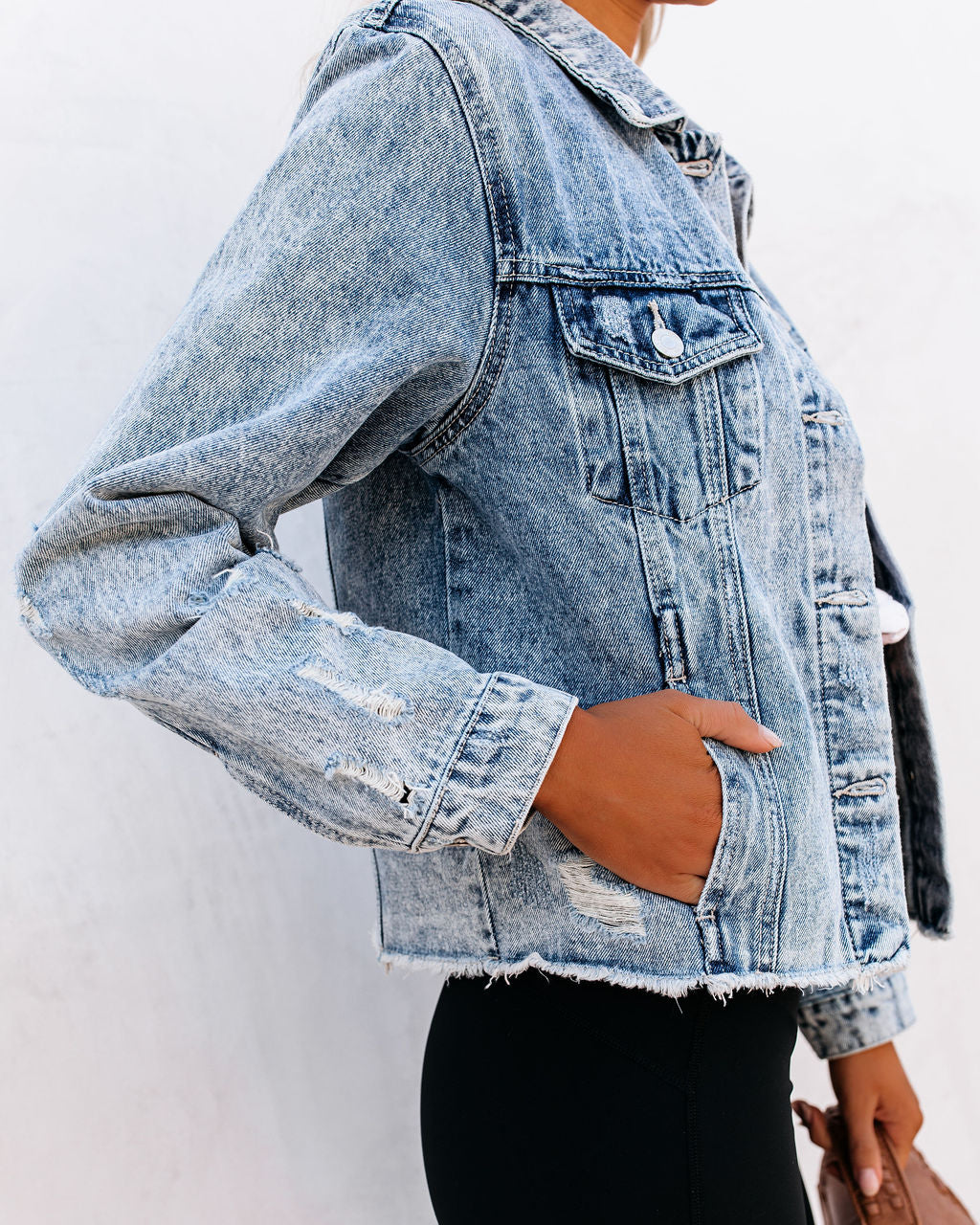 Frankie Distressed Denim Jacket Ins Street