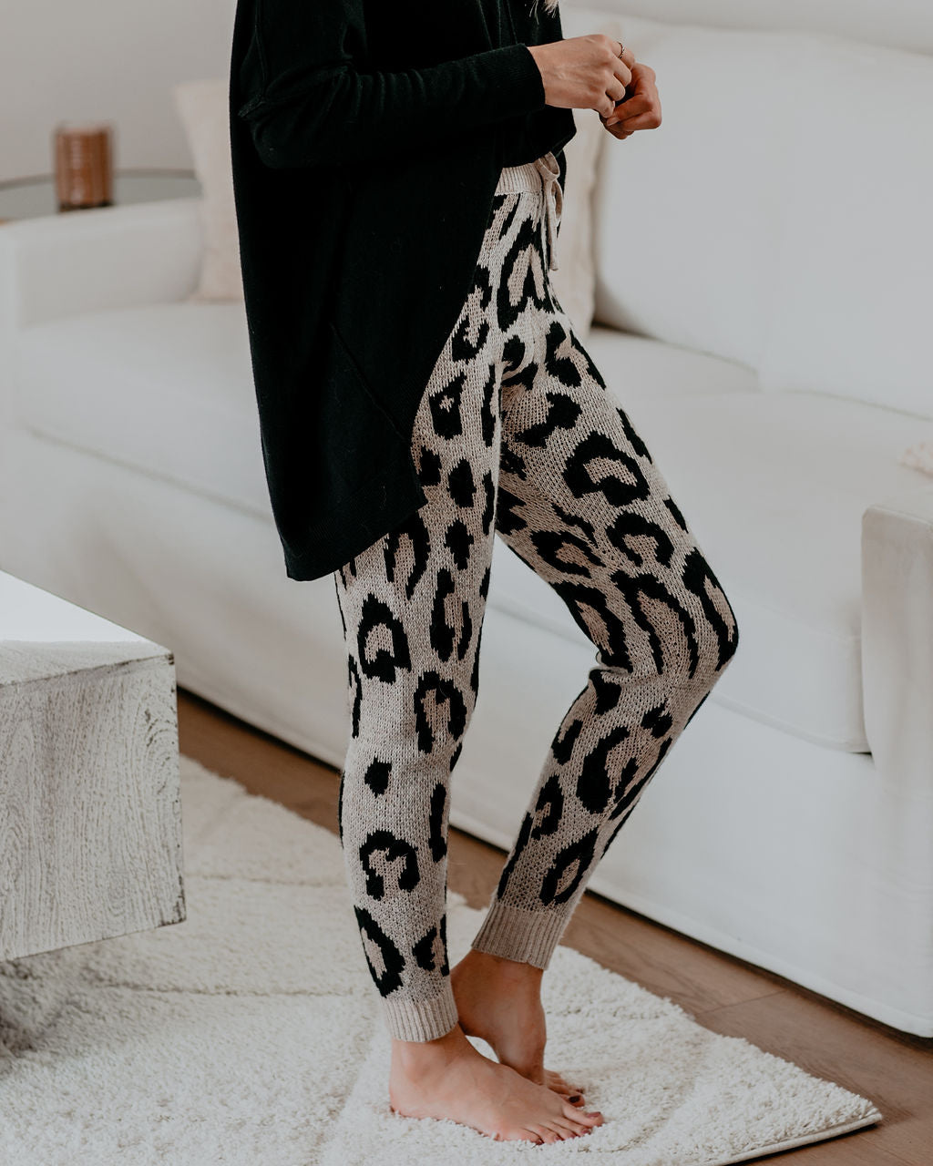 Frankie Leopard Knit Joggers Ins Street