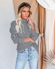 Franklin Cotton Striped Turtleneck Top Ins Street