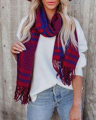 Freya Plaid Fringe Scarf Ins Street