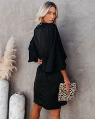 Friends And Lovers Satin Dress - Black Ins Street