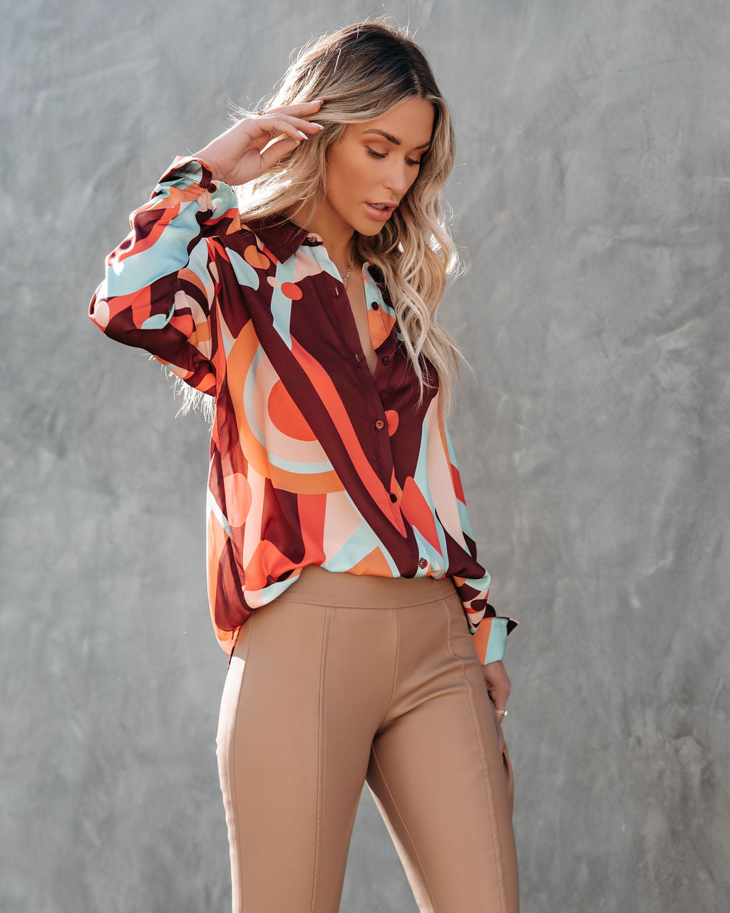 Funky Town Button Down Blouse Ins Street