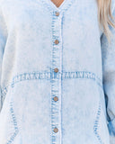 PREORDER - Gabby Cotton Pocketed Chambray Button Down Tunic Ins Street