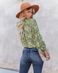 Garden Stroll Button Down Crop Blouse Ins Street