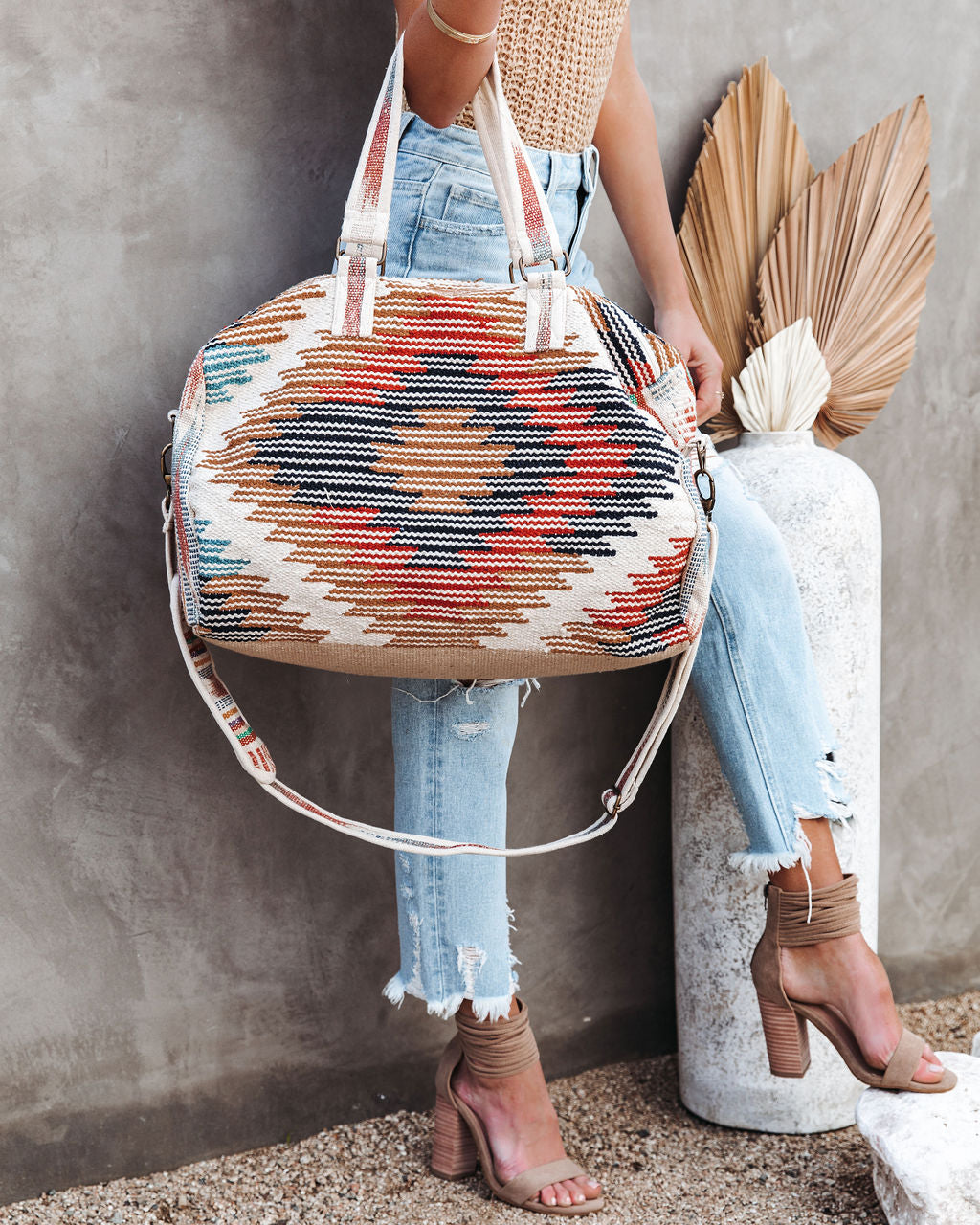 Gateway Cotton Woven Weekender Bag Ins Street