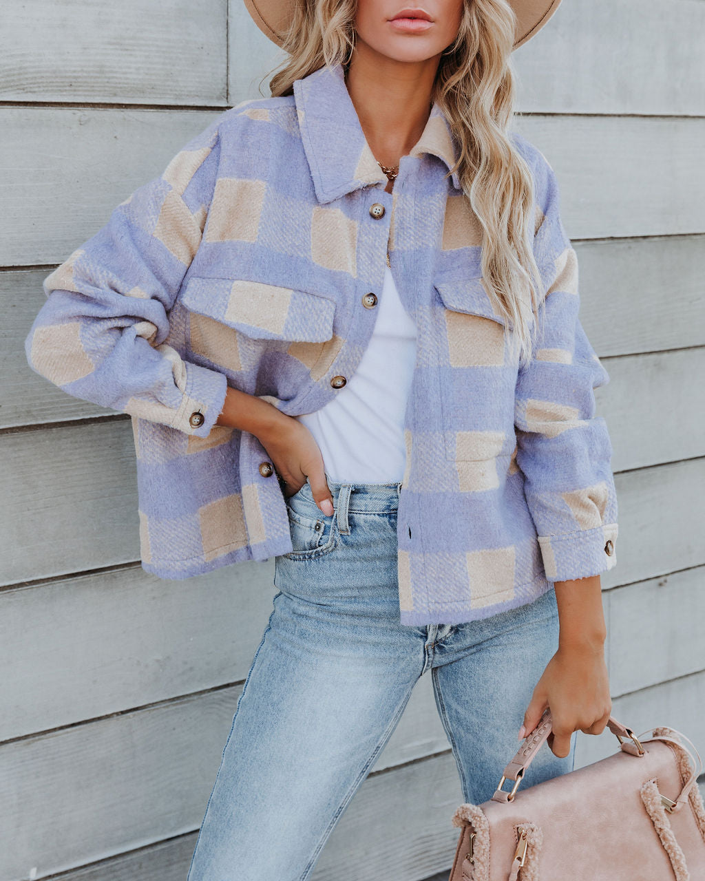 Gillian Plaid Button Down Shacket Ins Street