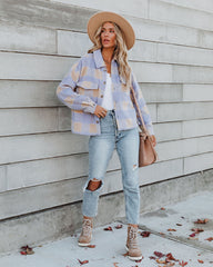 Gillian Plaid Button Down Shacket Ins Street