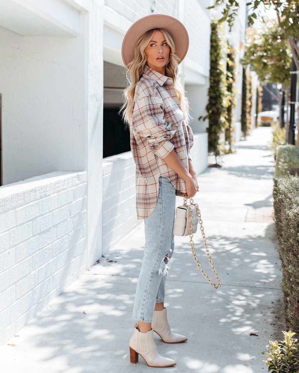 Gilroy Button Down Plaid Shacket Ins Street