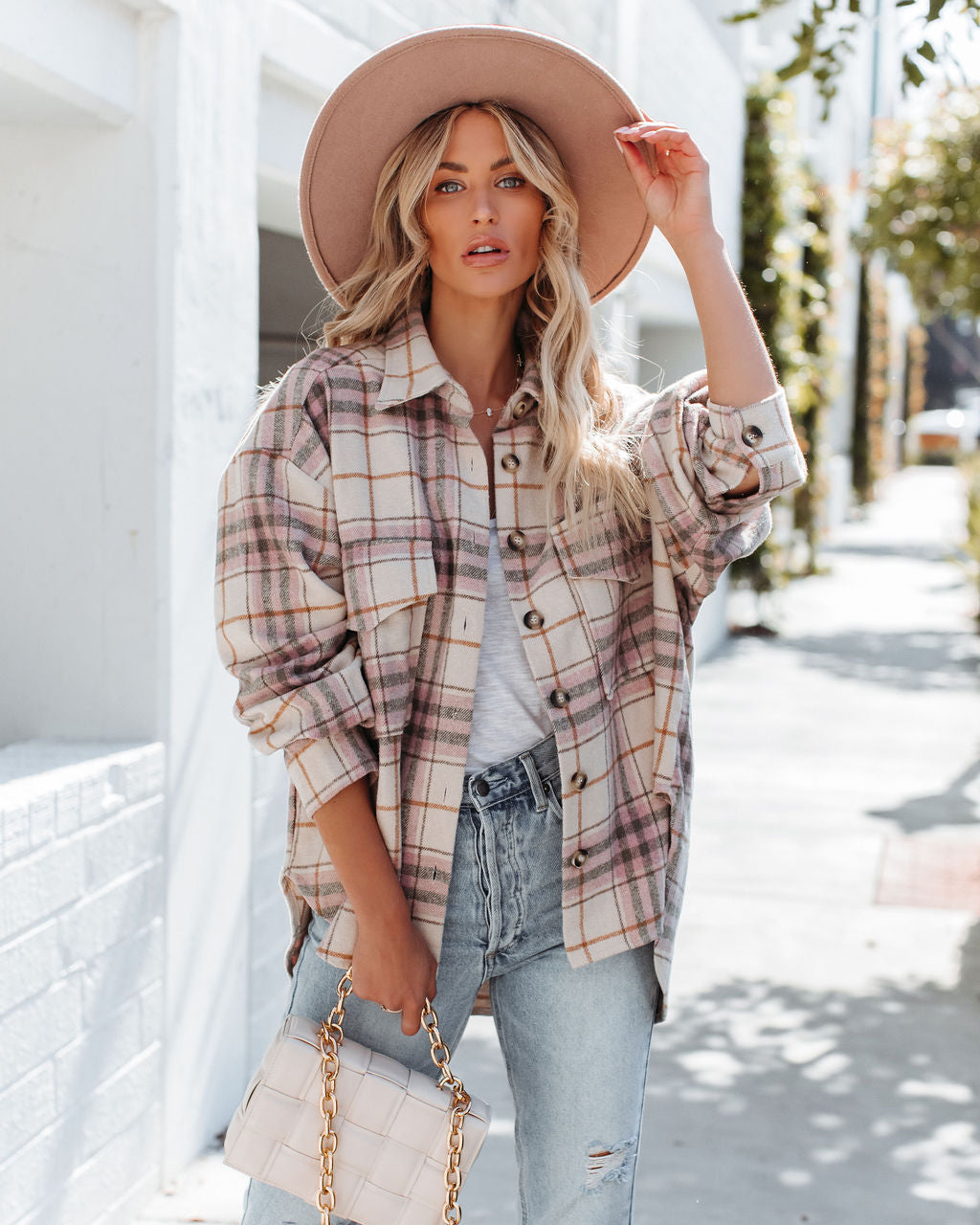 Gilroy Button Down Plaid Shacket Ins Street