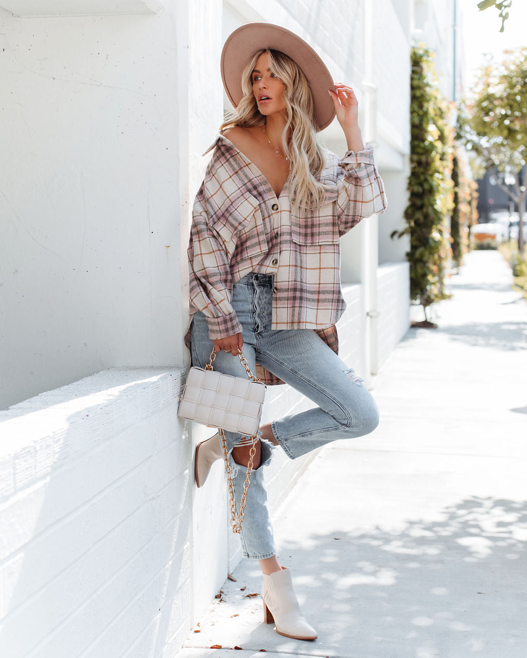 Gilroy Button Down Plaid Shacket Ins Street