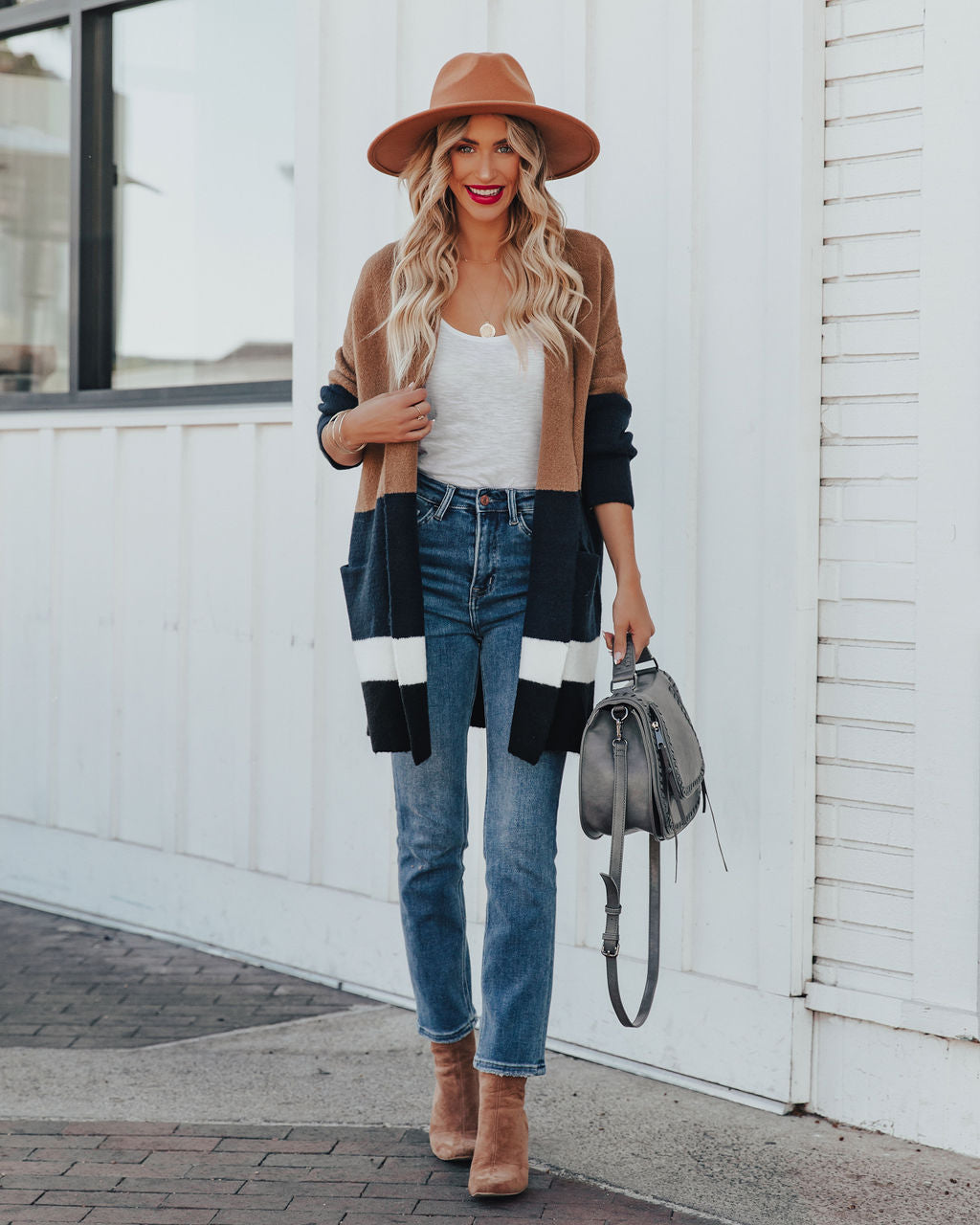 Gingerbread Latte Pocketed Cardigan Ins Street