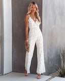 Glimpse Of Glam Lace Jumpsuit - White