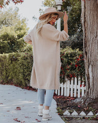 Glorious Pocketed Fuzzy Knit Cardigan - Taupe Ins Street