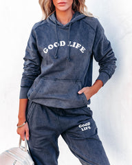 Good Life Cotton Pocketed Hoodie - Navy Ins Street