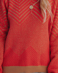 Got Snow Chevron Knit Sweater - Coral Ins Street