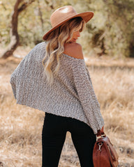 Gray Cotton Blend Crop Knit Sweater Ins Street