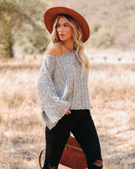 Gray Cotton Blend Crop Knit Sweater Ins Street