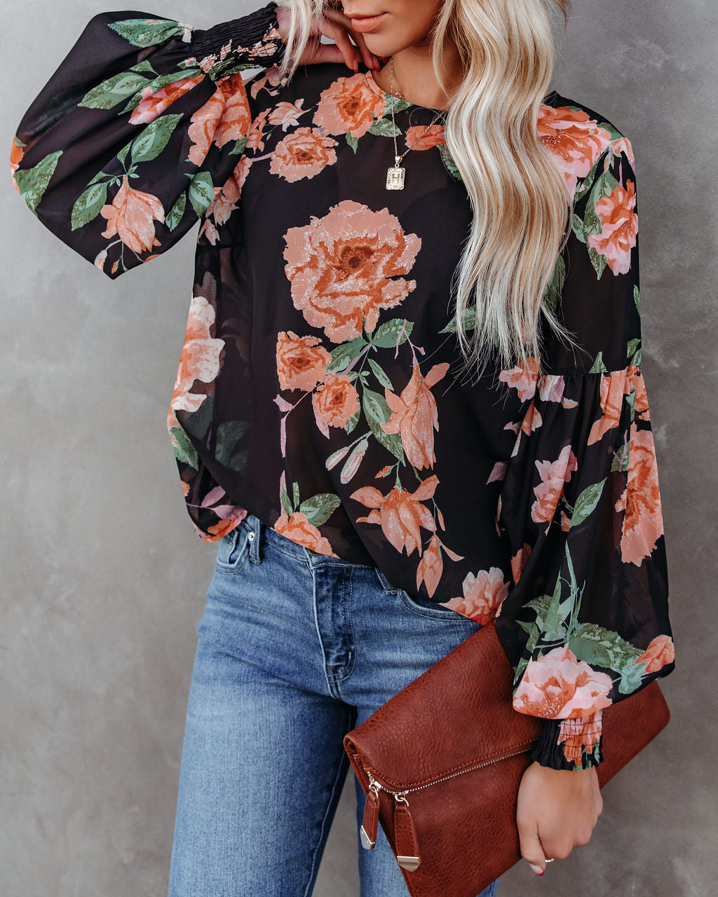 Great Heights Floral Blouse - Black Ins Street