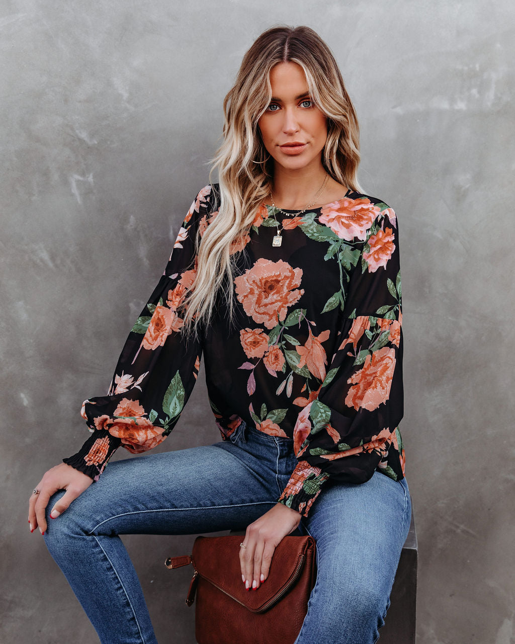 Great Heights Floral Blouse - Black Ins Street