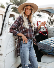 Grizzly Peak Cotton Plaid Button Down Top Ins Street