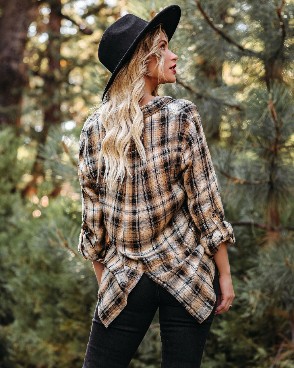 Hadid Plaid Button Down Top Ins Street