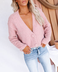 Happy Thoughts Button Front Cardigan - Rose Ins Street