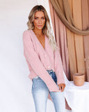 Happy Thoughts Button Front Cardigan - Rose Ins Street