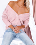 Happy Thoughts Button Front Cardigan - Rose Ins Street