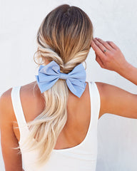 Harp Satin Bow Hair Clip - Periwinkle Ins Street