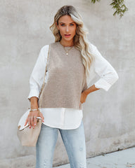 Hartford Contrast Knit Vest Blouse - FINAL SALE Ins Street