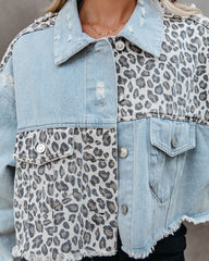 Hazy Leopard Cropped Denim Jacket - FINAL SALE Ins Street