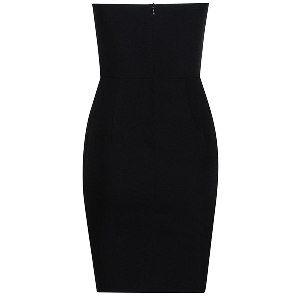 Strapless Sleeveless Mini Bodycon Dress Ins Street