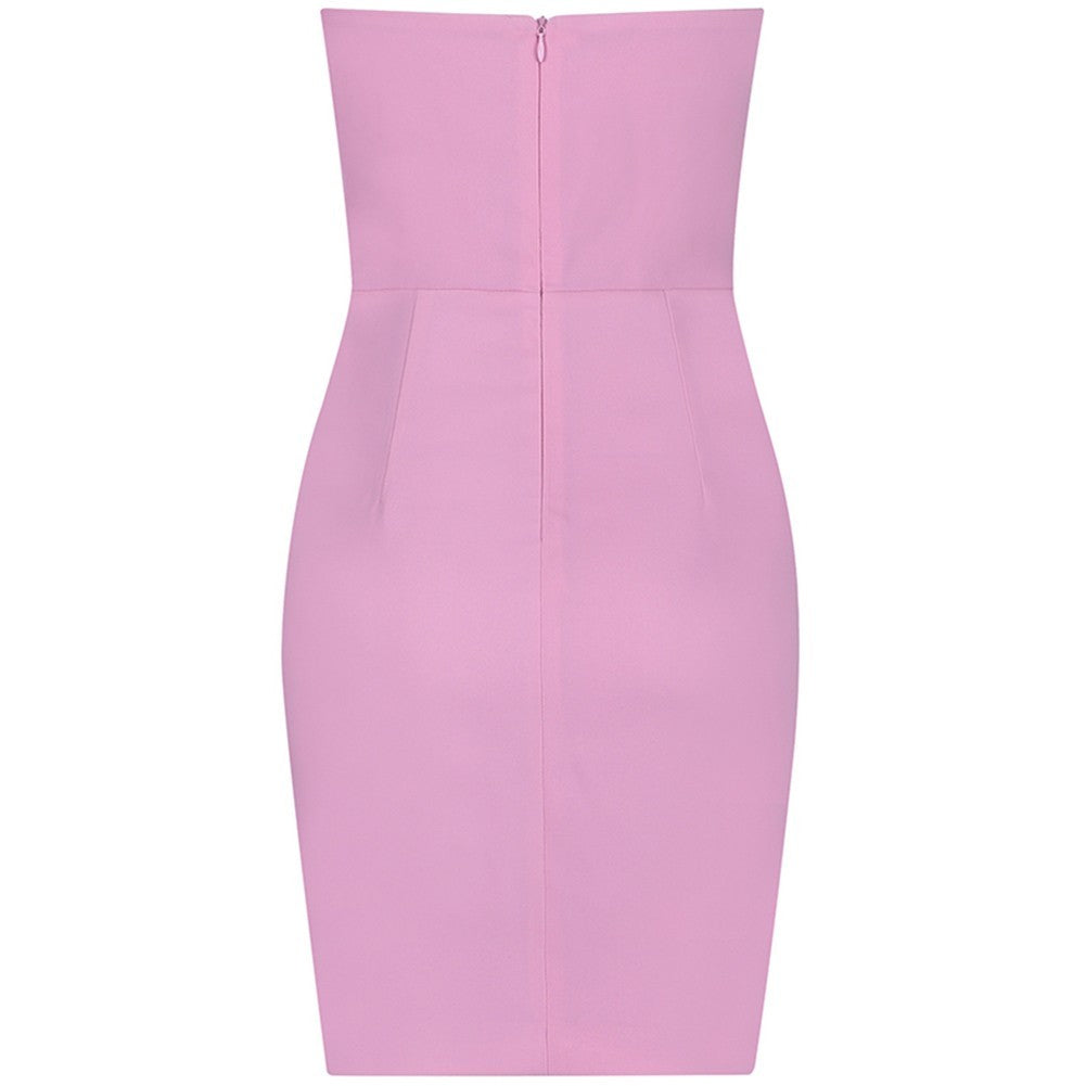 Strapless Sleeveless Mini Bodycon Dress Ins Street