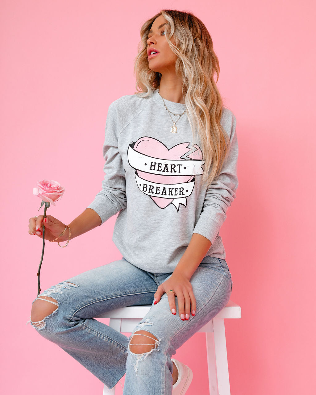 Heartbreaker Cotton Blend Raglan Pullover - FINAL SALE Ins Street