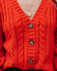 Heart Melting Button Front Cable Knit Cardigan - FINAL SALE Ins Street