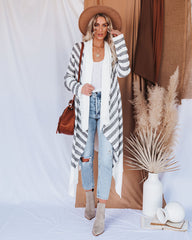 Helen Striped Knit Drape Cardigan - FINAL SALE Ins Street