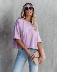 Her Cotton Cropped Tee - Dark Mauve Ins Street