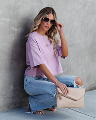 Her Cotton Cropped Tee - Dark Mauve Ins Street