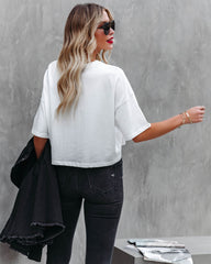 Her Cotton Cropped Tee - White Ins Street