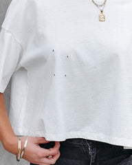 Her Cotton Cropped Tee - White Ins Street