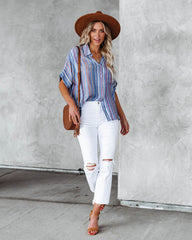 Here We Go Striped Button Down Top Ins Street