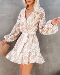 Heroic Lace Tie Dress - Cream Ins Street