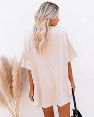 His Cotton Oversized Tee - Whisper Taupe Ins Street