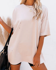 His Cotton Oversized Tee - Whisper Taupe Ins Street