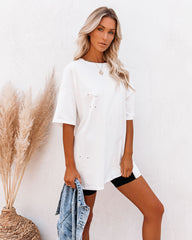 His Cotton Oversized Tee - White Ins Street