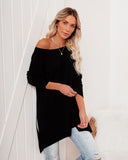 Holiday Weekend Cotton Long Sleeve Tunic - Black Ins Street