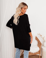 Holiday Weekend Cotton Long Sleeve Tunic - Black Ins Street