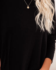 Holiday Weekend Cotton Long Sleeve Tunic - Black Ins Street