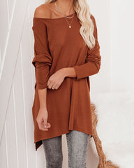 Holiday Weekend Cotton Long Sleeve Tunic - Rust - FINAL SALE Ins Street